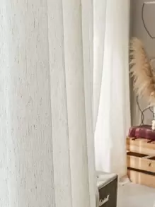 1入現代風格假麻紗簾,米色,適用於客廳,臥室,窗戶,門裝飾 - 米色 - 查看 6