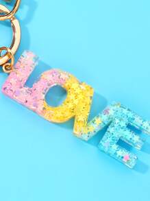 Móc khóa tua rua & chữ cái quyến rũ - Nhiều màu - Xem 4