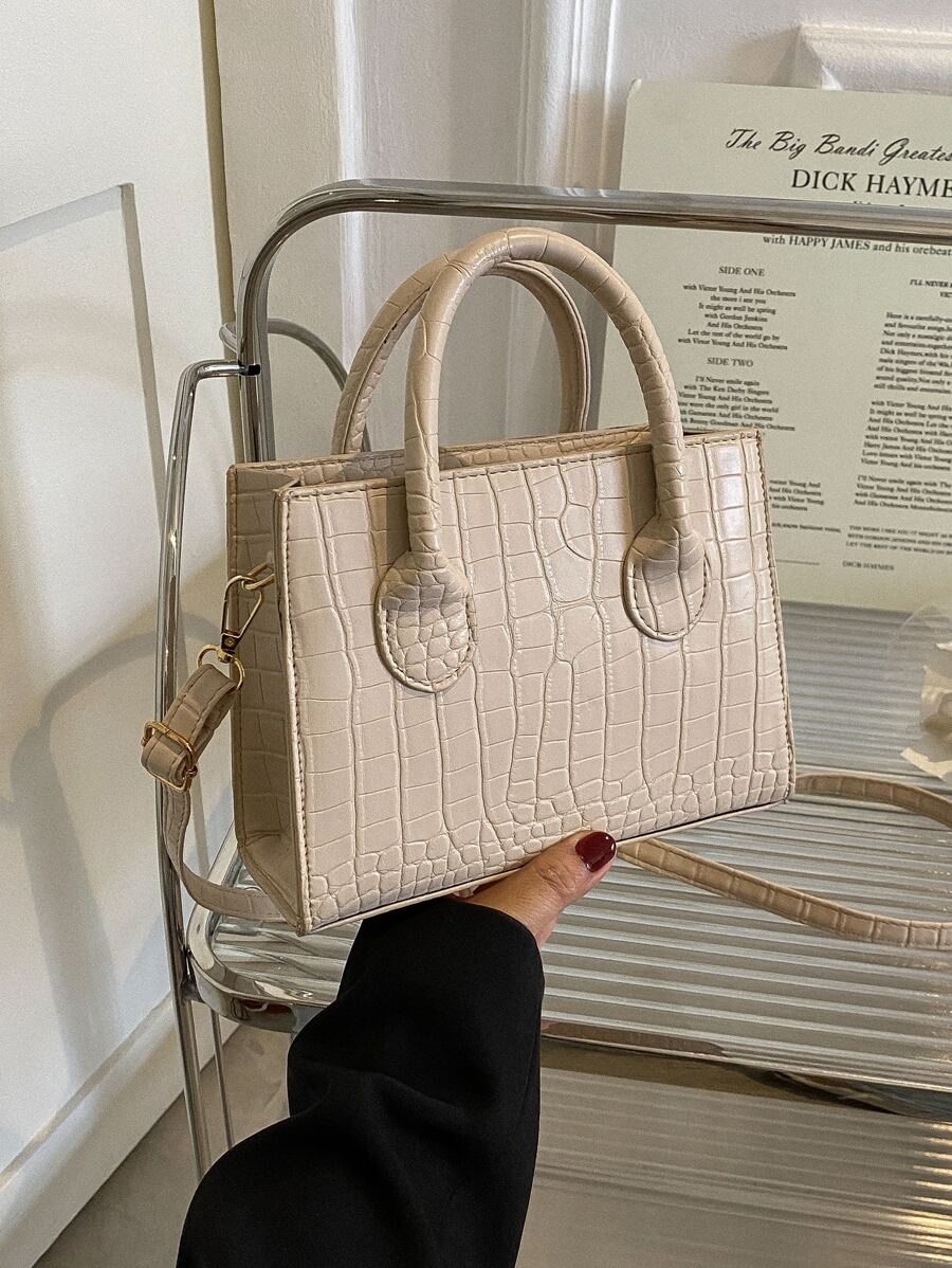 Không thấm nước, nhẹ, túi vuông có tay cầm đôi cá sấu nổi dành cho doanh nhân dành cho nữ tuổi teen Sinh viên đại học, tân binh và nhân viên cổ trắng Hoàn hảo cho văn phòng, đại học, công việc, kinh doanh, đi làm