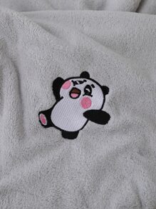 1入組貓熊刺繡毛巾 - 灰色 - 查看 5