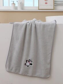 1入組貓熊刺繡毛巾 - 灰色 - 查看 6