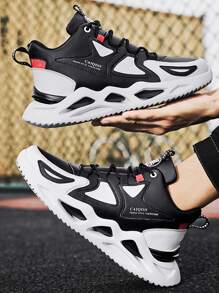 Men Letter Graphic Lace-up Front Running Shoes - Multicolor - View 2