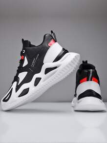 Men Letter Graphic Lace-up Front Running Shoes - Multicolor - View 3