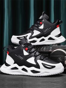 Men Letter Graphic Lace-up Front Running Shoes - Multicolor - View 7