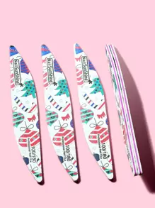 NailSunshine Christmas 5pcs 100/180 Grit Nail File Set - Multicolor - View 1