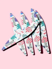 NailSunshine Christmas 5pcs 100/180 Grit Nail File Set - Multicolor - View 2