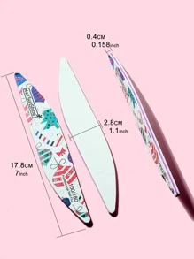 NailSunshine Christmas 5pcs 100/180 Grit Nail File Set - Multicolor - View 5