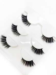 3pairs Separated False Eyelashes Strip Lashes, Lashes, Eyelashes, Fake Lashes - Black - View 2