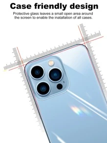 1pc High Definition High Aluminum Apple Back Tempered Glass Film, Suitable For All Models Including 14 6.1", 13, 13 Pro 6.1, 15, 15 Pro Max, 16, 16 Pro, 16 Pro Max, 17, 17 Pro, 17 Pro Max, AIR Compatible With IPhone - Clear - View 3