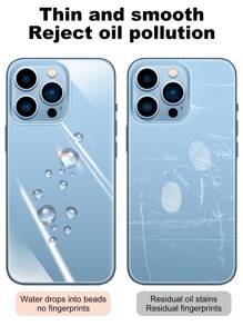 1pc High Definition High Aluminum Apple Back Tempered Glass Film, Suitable For All Models Including 14 6.1", 13, 13 Pro 6.1, 15, 15 Pro Max, 16, 16 Pro, 16 Pro Max, 17, 17 Pro, 17 Pro Max, AIR Compatible With IPhone - Clear - View 5