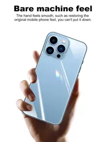 1pc High Definition High Aluminum Apple Back Tempered Glass Film, Suitable For All Models Including 14 6.1", 13, 13 Pro 6.1, 15, 15 Pro Max, 16, 16 Pro, 16 Pro Max, 17, 17 Pro, 17 Pro Max, AIR Compatible With IPhone - Clear - View 7