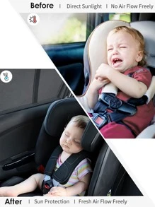 2入組汽車後側窗遮陽簾，帶網布 - 黑色 - 查看 7