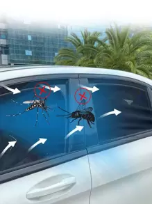 2入組汽車後側窗遮陽簾，帶網布 - 黑色 - 查看 8