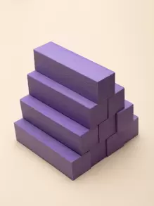 10入組 120/120/120/120 紫色指甲打磨塊，由白剛玉碎石製成，適合指甲打磨/整形/去除老繭/模型打磨，適合專業美甲沙龍和家庭使用 - 查看 1