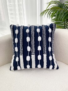 1pc Pom Pom Decor Cushion Cover Without Filler - Multicolor - View 4