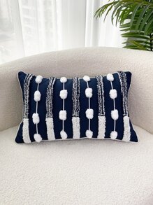1pc Pom Pom Decor Cushion Cover Without Filler - Multicolor - View 5