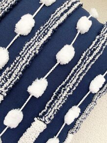 1pc Pom Pom Decor Cushion Cover Without Filler - Multicolor - View 7