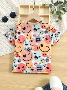 SHEIN 小女童卡通圖案T恤 - 彩色 - 查看 2