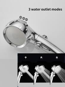 1pc Adjustable Shower Head - Silver - View 3
