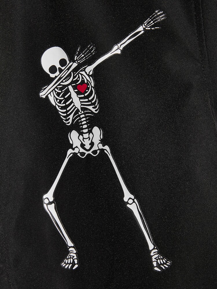 Manfinity Men Skeleton Print Shirt Without Tee - Black - View 3