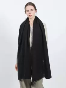 1 chiếc khăn quàng cổ mùa đông tối giản - màu đen - Xem 5