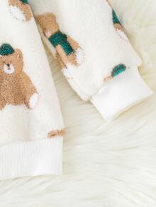 Toddler Girls Bear And Letter Graphic Sweatshirt
