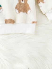 Toddler Girls Bear And Letter Graphic Sweatshirt