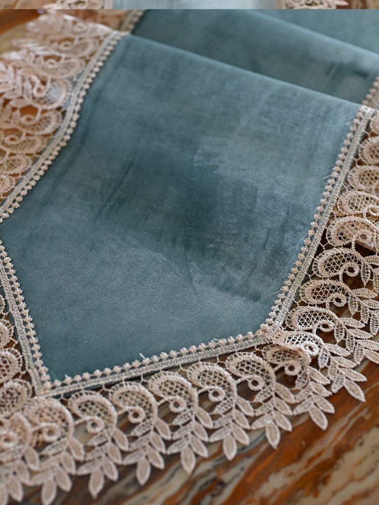 Guipure Lace Trim Tassel Decor Table Runner, Modern European Style Table Decoration For Home Decor - Multicolor - View 5