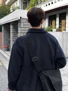 DAZY Men Half Zip Drop Shoulder Sweatshirt - Navy Blue - View 2