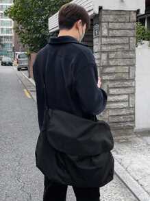 DAZY Men Half Zip Drop Shoulder Sweatshirt - Navy Blue - View 5