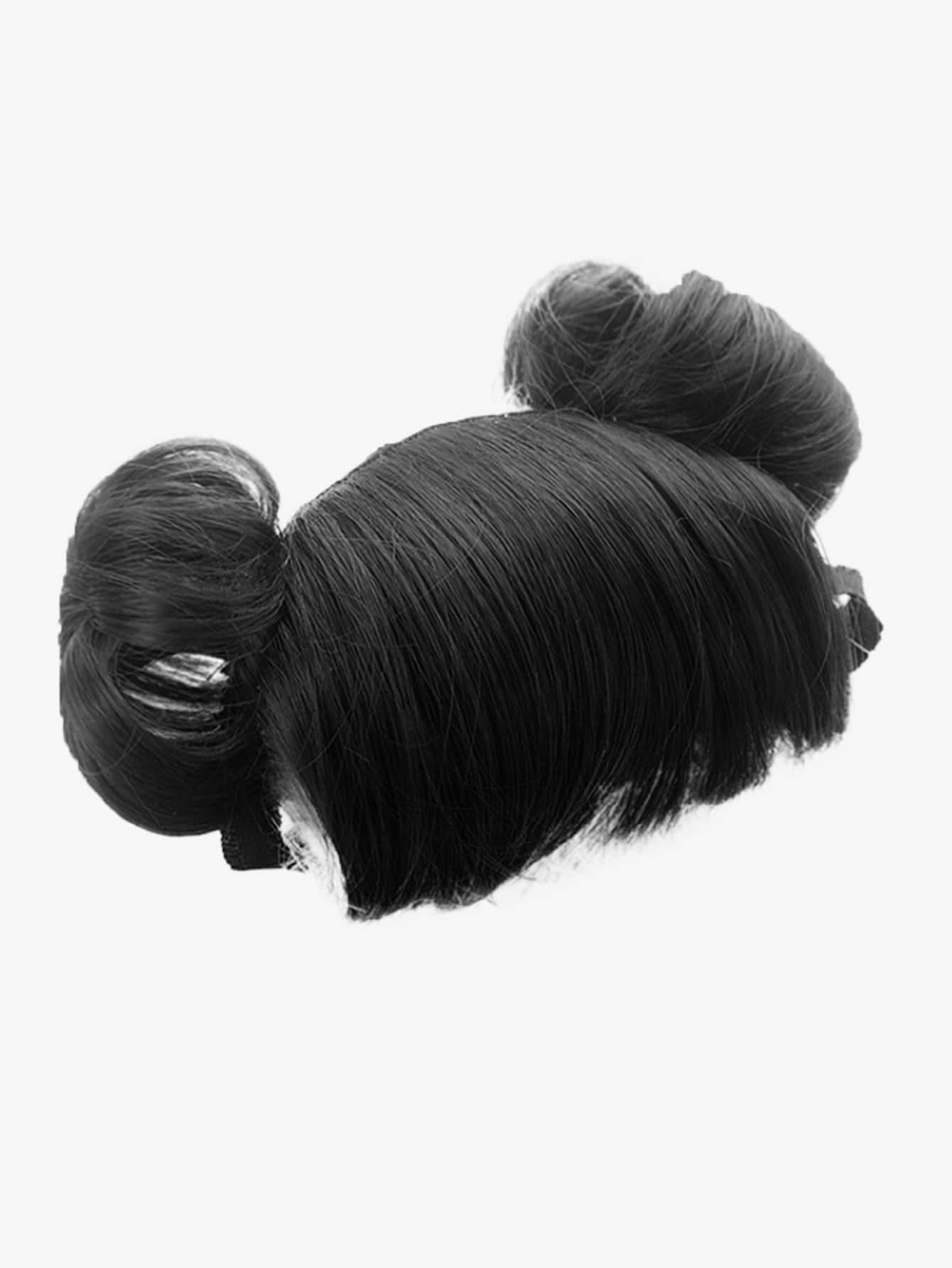 Baby Short Straight Synthetic Hair Extension - Black - View 1