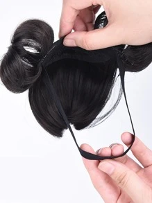 Baby Short Straight Synthetic Hair Extension - Black - View 5