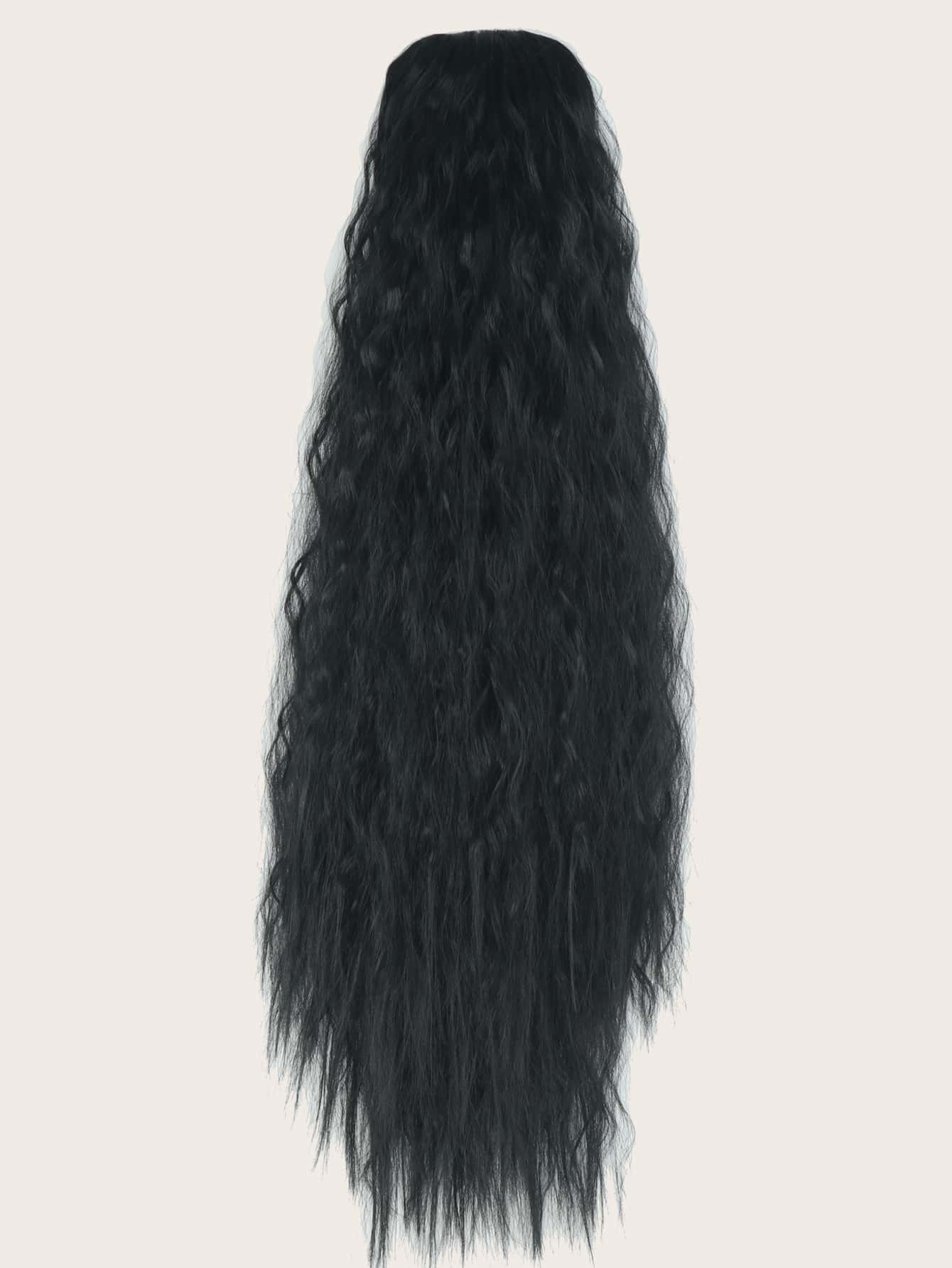 Long Curly Ponytail Hair Extension - Black - View 5