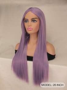Peluca sintética largo recto - Púrpura malva - Ver 2