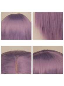 Peluca sintética largo recto - Púrpura malva - Ver 3