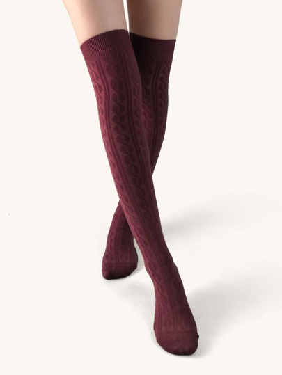 جوارب للركبة موحدة اللون