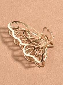 Hollow Out Butterfly Design Hair Claw Street - Gold - View 1