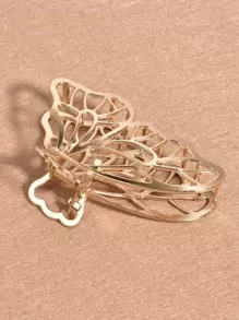 Hollow Out Butterfly Design Hair Claw Street - Gold - View 5
