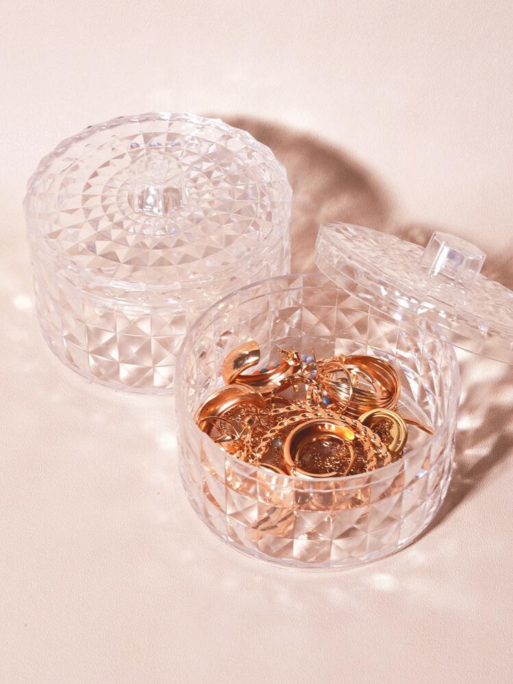 Joivida 1pc Clear Jewelry Storage Box, Gift For Valentine's Day - Clear - View 1