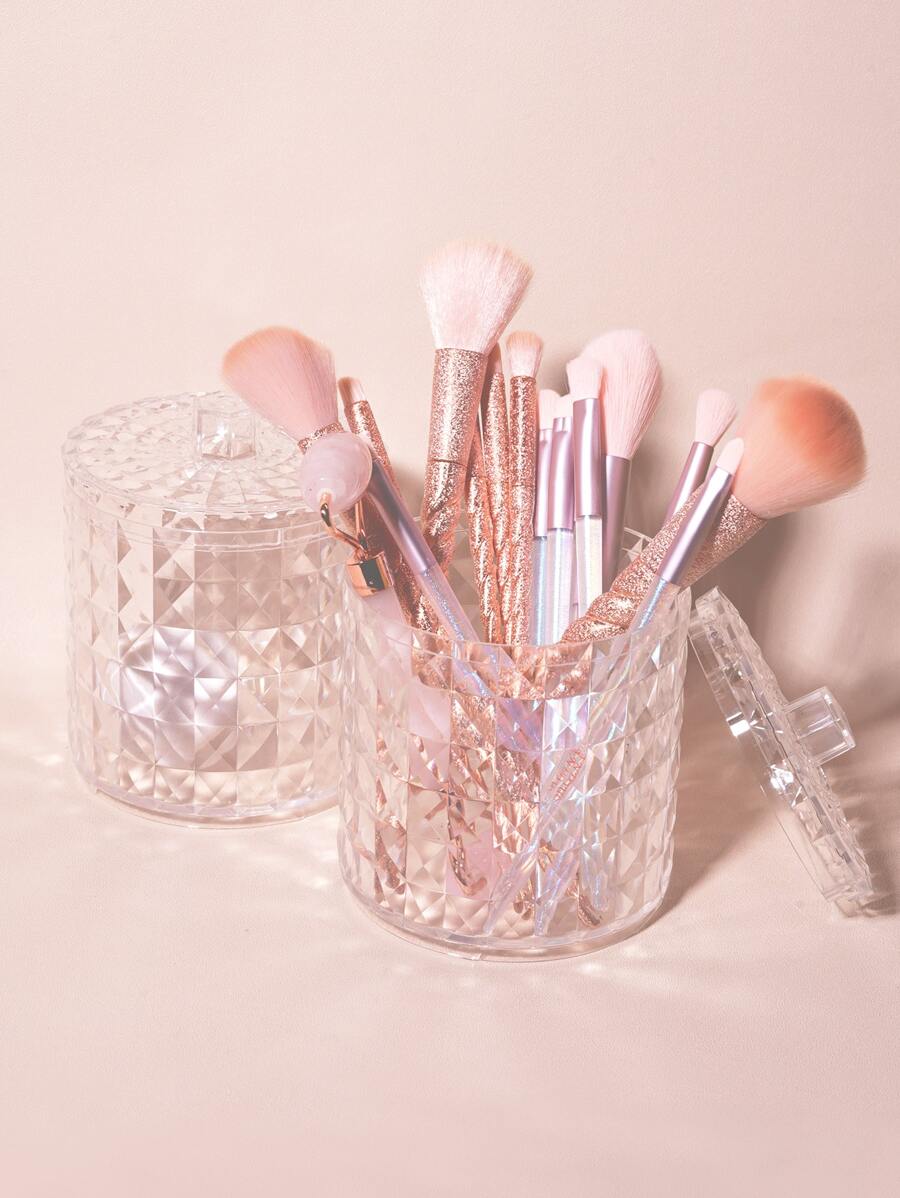 1pc Makeup Facial Pad Storage Box - Clear - View 1