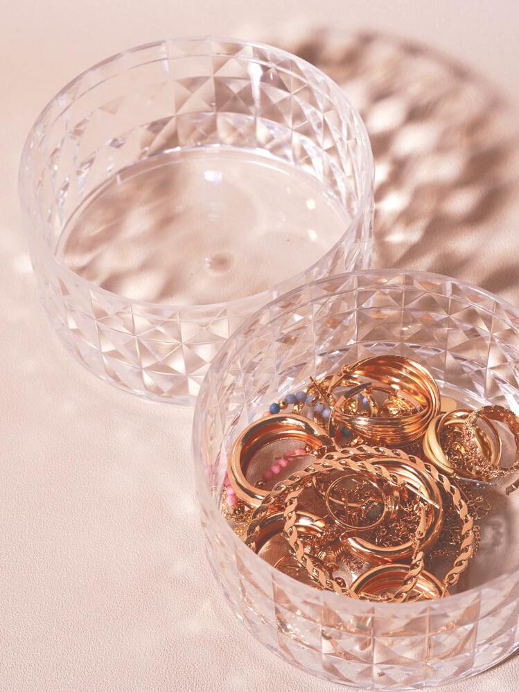 Joivida 1pc Clear Jewelry Storage Box, Gift For Valentine's Day - Clear - View 5