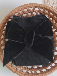 Toddler Girls Bow Decor Over The Calf Socks - Black - View 4