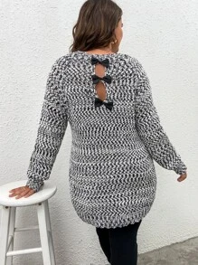 SHEIN Clasi Plus Bow Back Raglan Sleeve Jumper