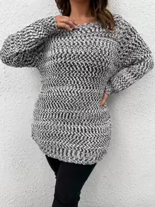 SHEIN Clasi Plus Bow Back Raglan Sleeve Jumper