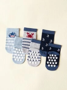 Bộ 3 đôi tất chống trượt, thiết kế dễ thương, thích hợp mang hàng ngày. - Nhiều màu - Xem 1