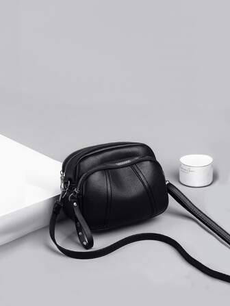 Mini bolso cruzado minimalista, ligero, informal y de negocios, para adolescentes, niñas, mujeres, estudiantes universitarias, novatos y trabajadores administrativos, perfecto para la oficina, la universidad, el trabajo, los negocios, los desplazamientos, al aire libre, los viajes y las excursiones.