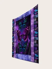 蝴蝶圖案掛毯 - 彩色 - 查看 2