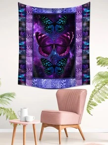 蝴蝶圖案掛毯 - 彩色 - 查看 3