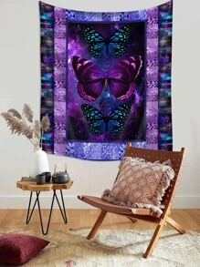 蝴蝶圖案掛毯 - 彩色 - 查看 4