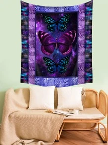 蝴蝶圖案掛毯 - 彩色 - 查看 5